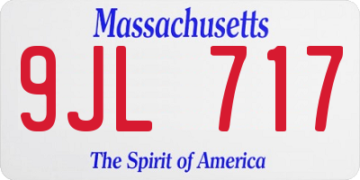 MA license plate 9JL717