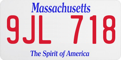 MA license plate 9JL718