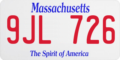 MA license plate 9JL726