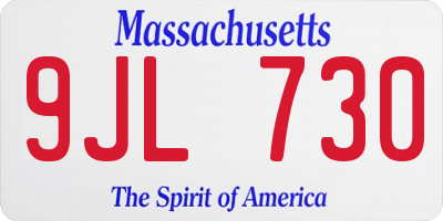 MA license plate 9JL730