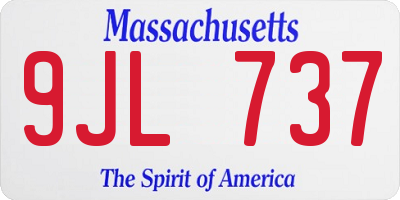MA license plate 9JL737
