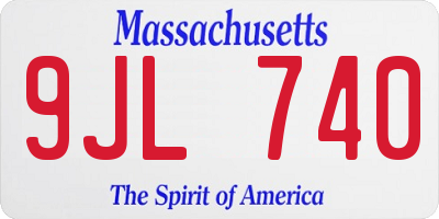 MA license plate 9JL740
