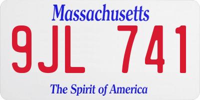 MA license plate 9JL741
