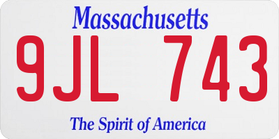 MA license plate 9JL743