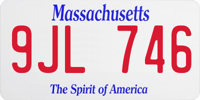 MA license plate 9JL746