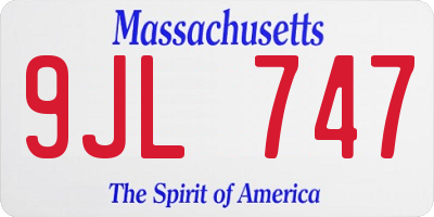 MA license plate 9JL747