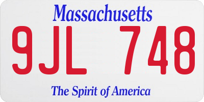 MA license plate 9JL748