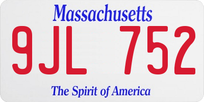 MA license plate 9JL752