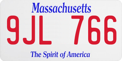MA license plate 9JL766