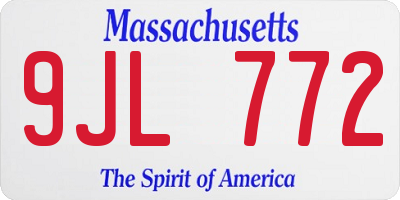 MA license plate 9JL772