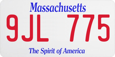 MA license plate 9JL775