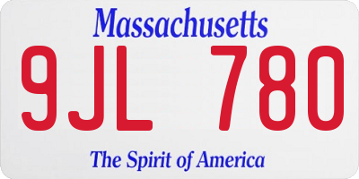 MA license plate 9JL780