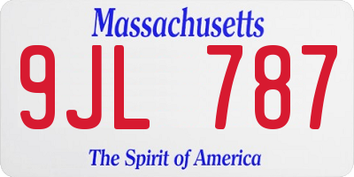 MA license plate 9JL787