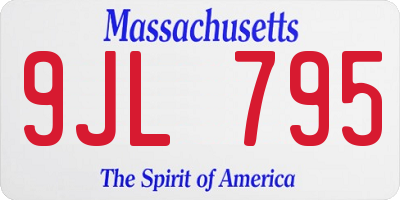 MA license plate 9JL795