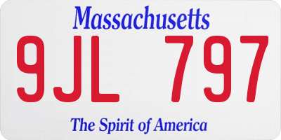 MA license plate 9JL797
