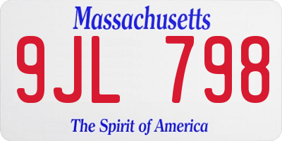 MA license plate 9JL798