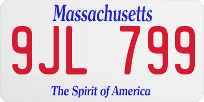 MA license plate 9JL799