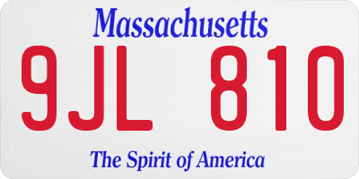 MA license plate 9JL810
