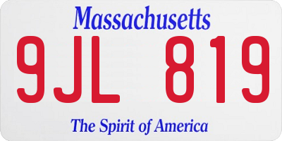MA license plate 9JL819