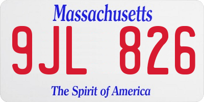 MA license plate 9JL826