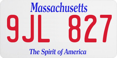 MA license plate 9JL827