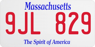 MA license plate 9JL829