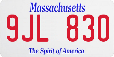 MA license plate 9JL830