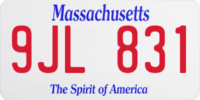 MA license plate 9JL831