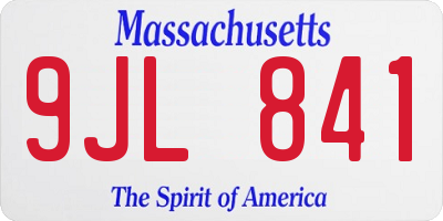 MA license plate 9JL841