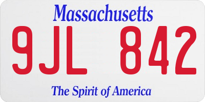 MA license plate 9JL842