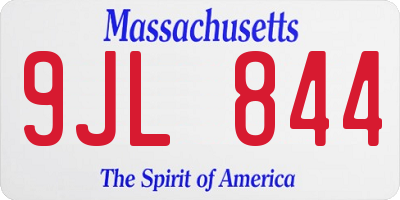 MA license plate 9JL844