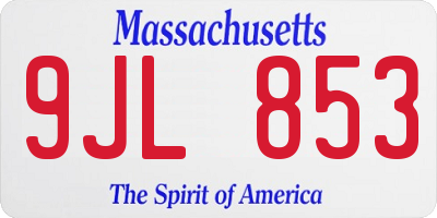 MA license plate 9JL853