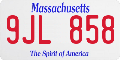 MA license plate 9JL858