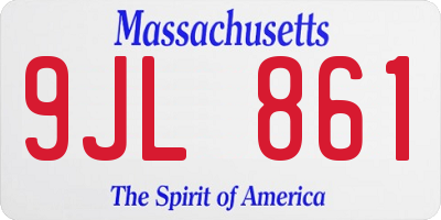 MA license plate 9JL861