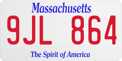 MA license plate 9JL864
