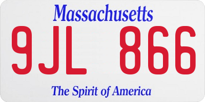 MA license plate 9JL866