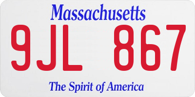 MA license plate 9JL867