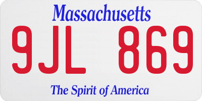 MA license plate 9JL869