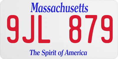 MA license plate 9JL879