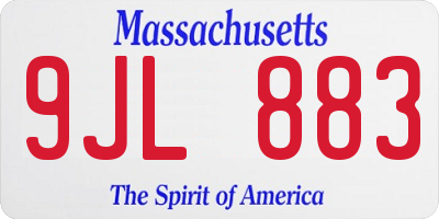 MA license plate 9JL883