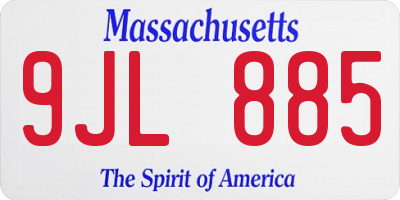MA license plate 9JL885