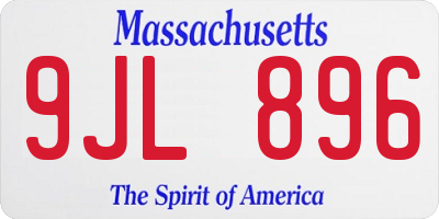 MA license plate 9JL896