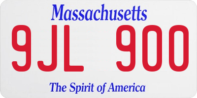 MA license plate 9JL900