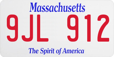 MA license plate 9JL912