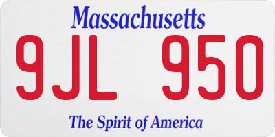 MA license plate 9JL950