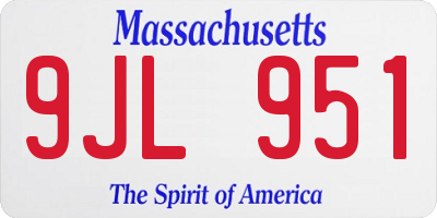 MA license plate 9JL951