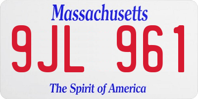 MA license plate 9JL961