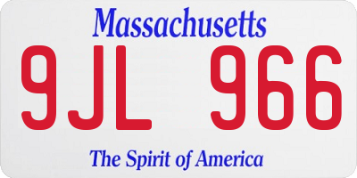MA license plate 9JL966
