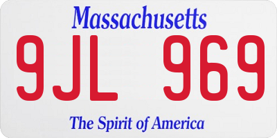 MA license plate 9JL969