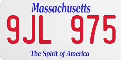 MA license plate 9JL975